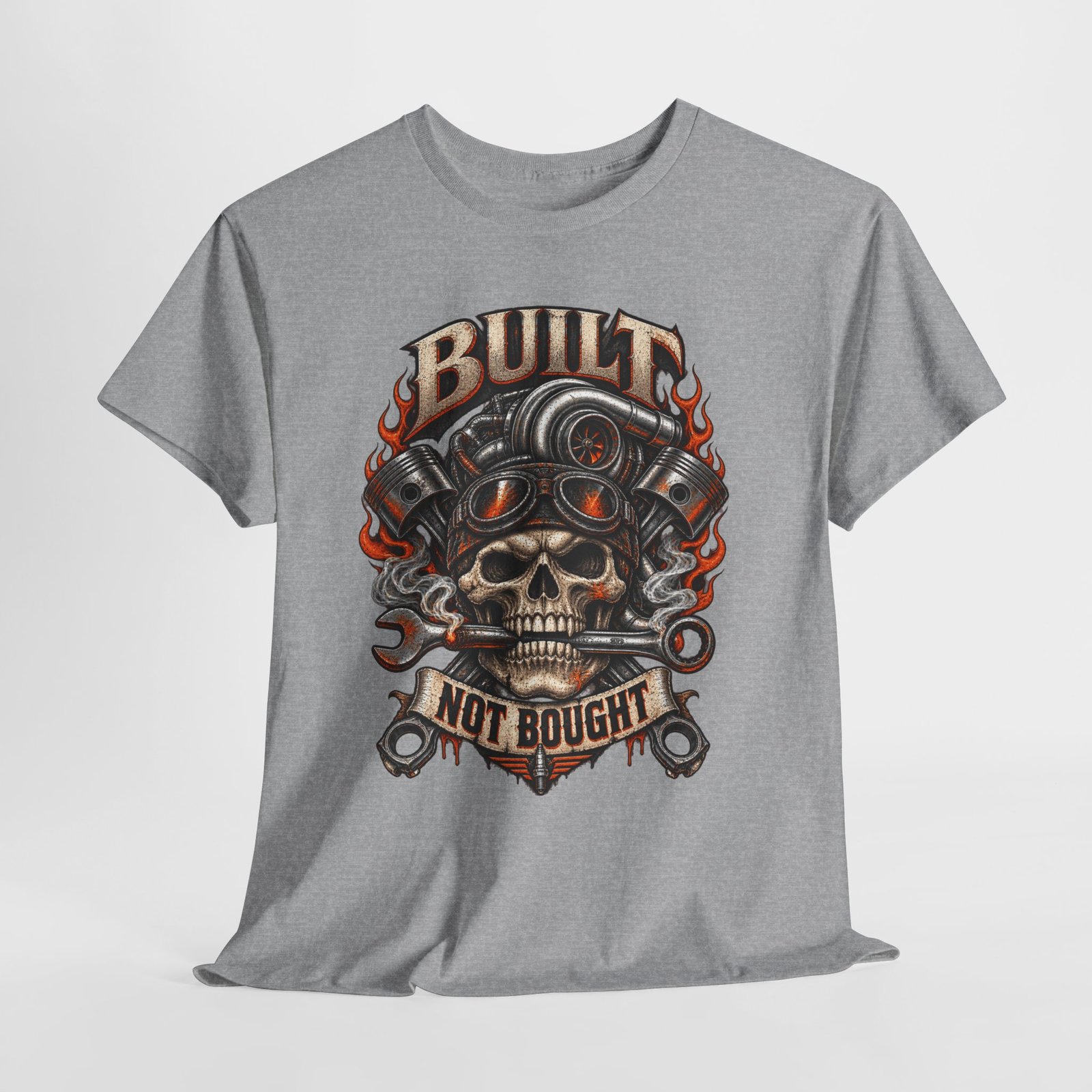 Built Not Bought Skull Mechanics T‑Shirt - Image 7
