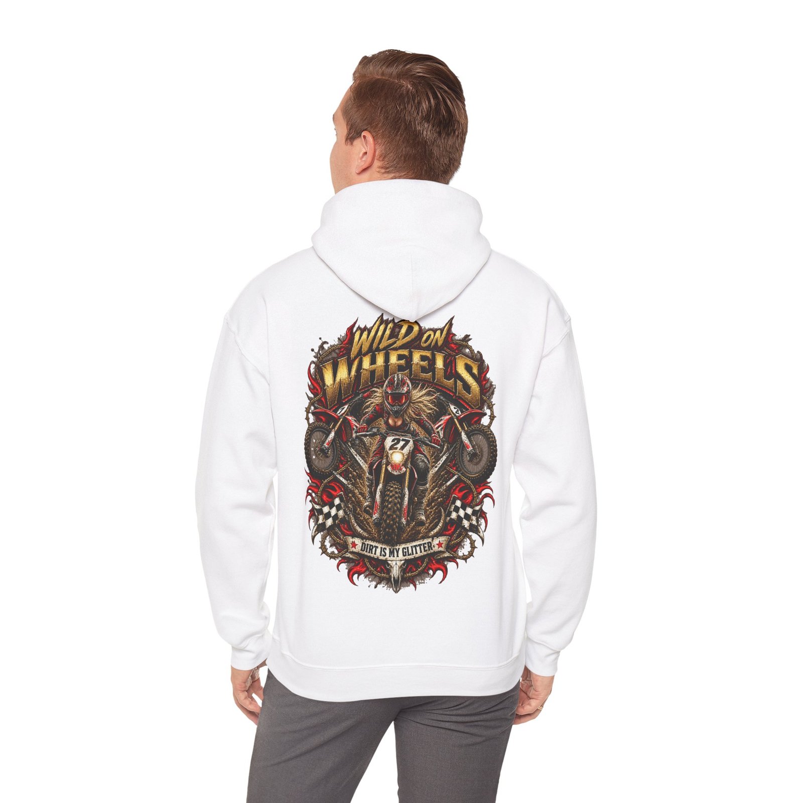 Motorcycle Hoodie - "Wild on Wheels" Rider Graphic Sweatshirt - Image 4