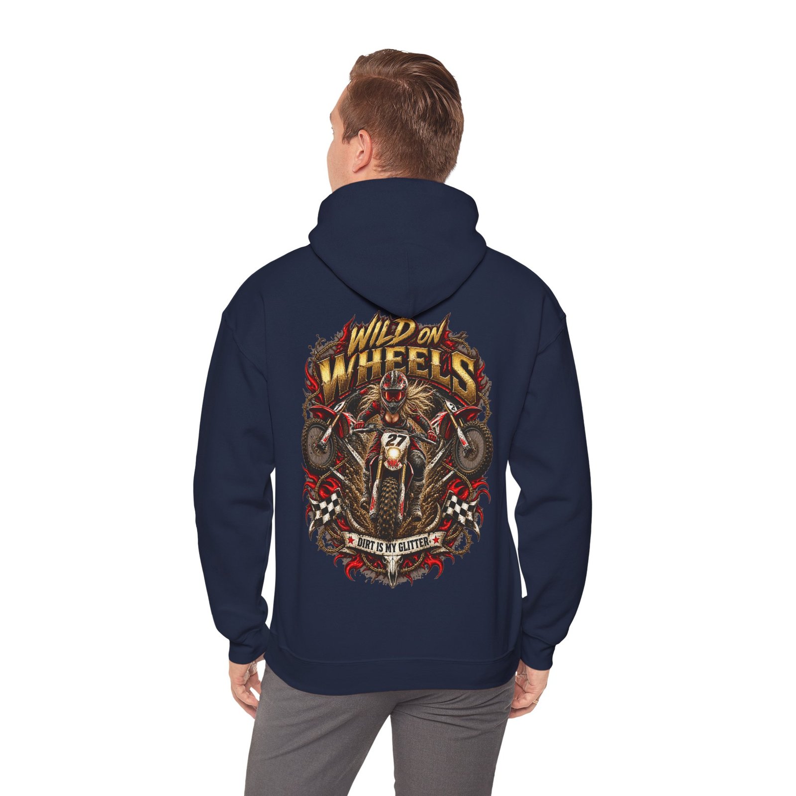 Motorcycle Hoodie - "Wild on Wheels" Rider Graphic Sweatshirt - Image 16