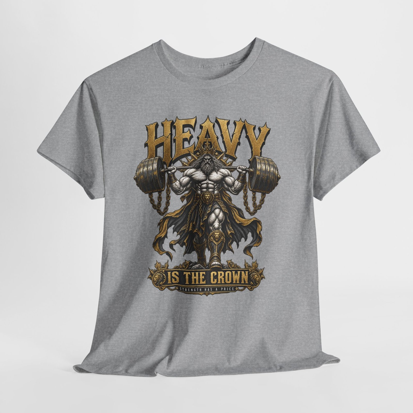 Heavy Is The Crown T-Shirt – Viking Weightlifting Gym Tee - Image 4