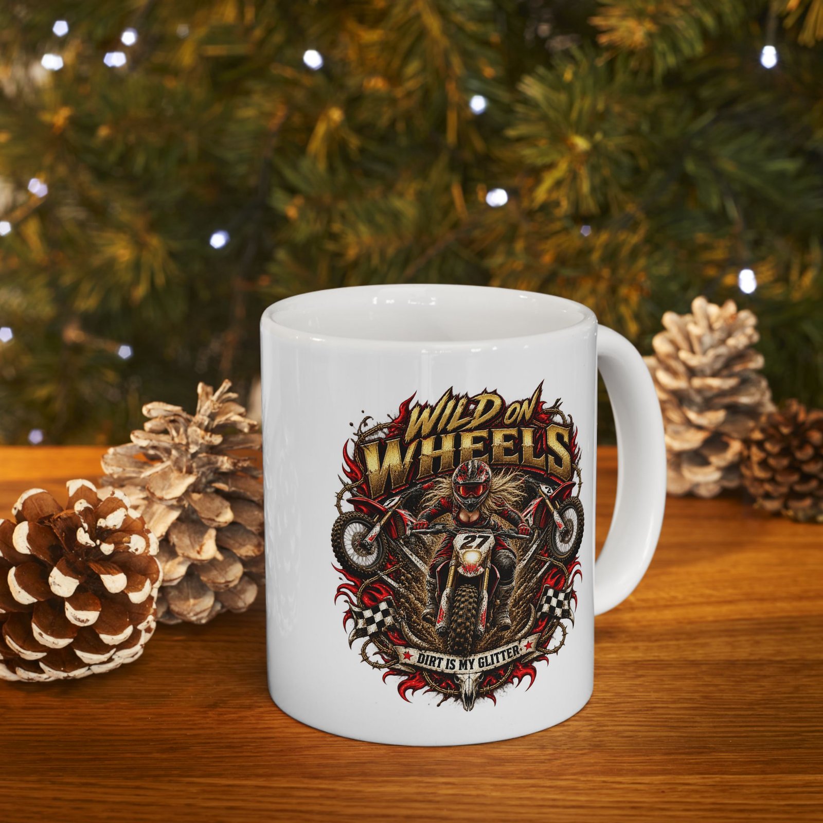 Ceramic Mug — Vintage Motorcycle Skull Tattoo Design Coffee Cup (11oz, 15oz) - Image 4