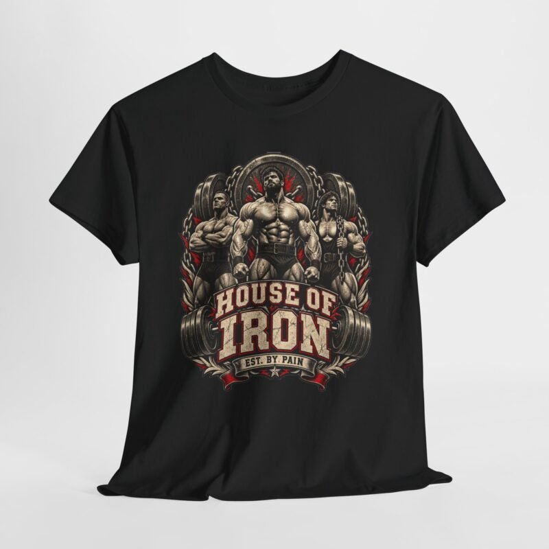 House of Iron Gym T-Shirt — 'House of Iron' Weightlifting Muscle Tee
