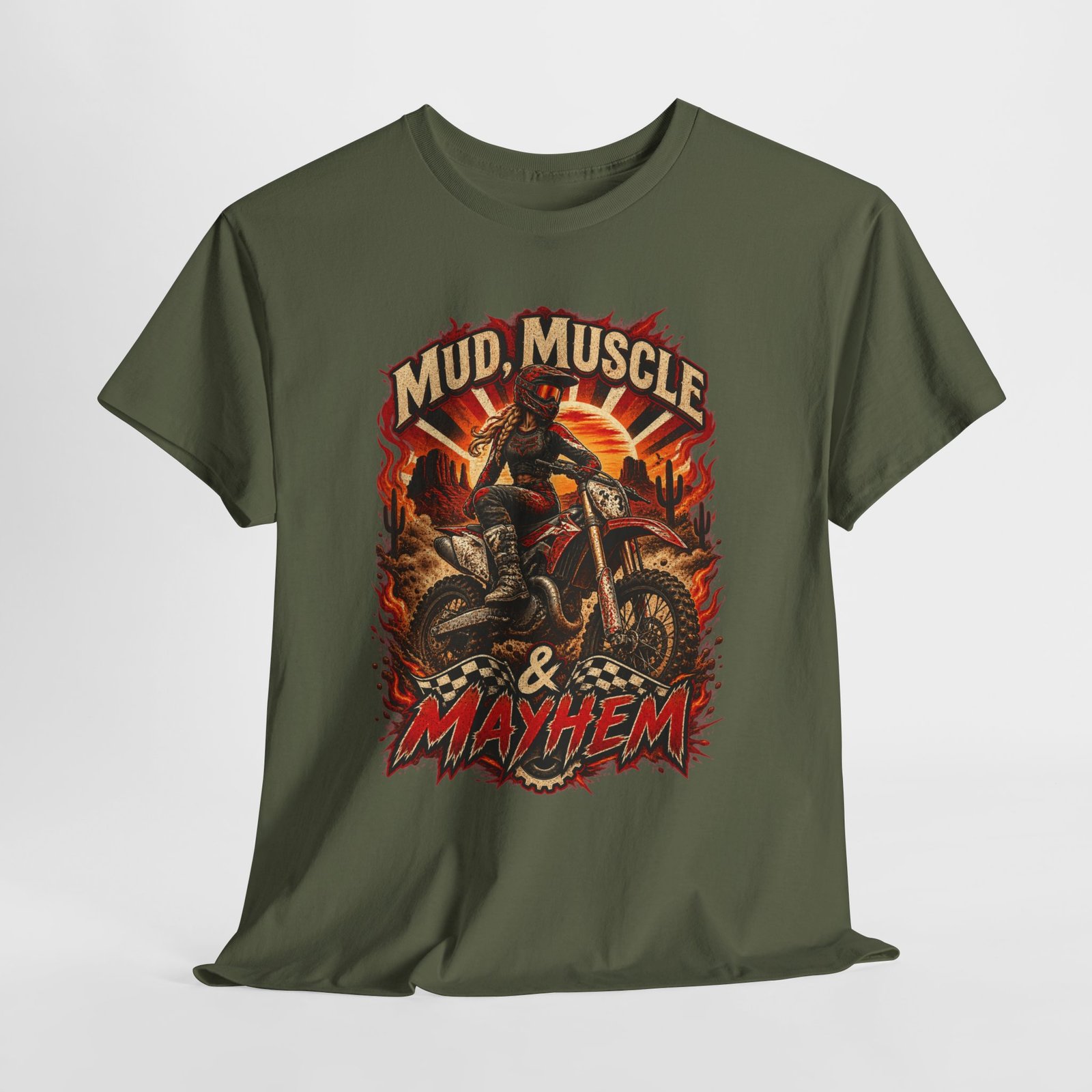 Mud, Muscle & Mayhem Dirt Bike T‑Shirt — Off‑Road Motocross Rider Tee - Image 13