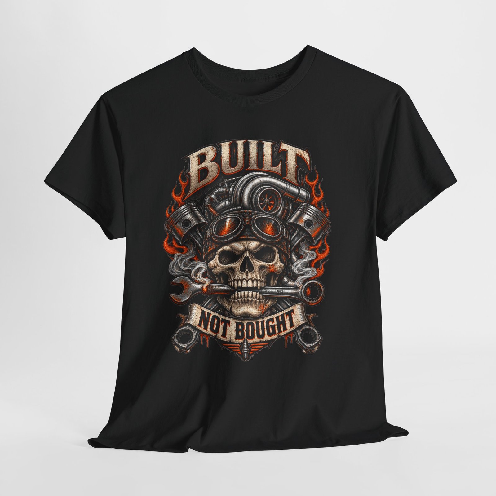 Built Not Bought Skull Mechanics T‑Shirt - Image 4