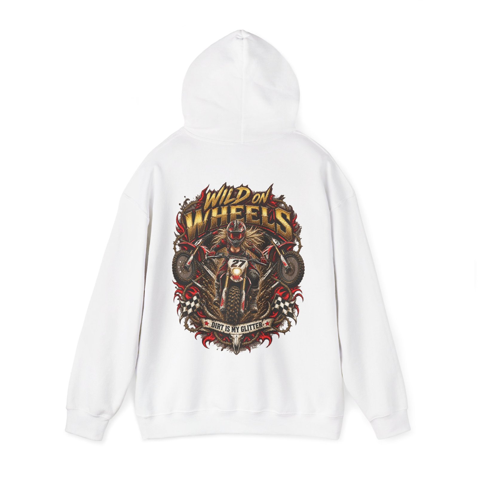 Motorcycle Hoodie - "Wild on Wheels" Rider Graphic Sweatshirt - Image 2