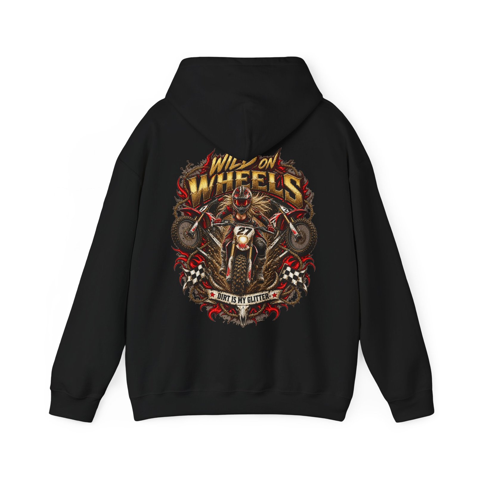 Motorcycle Hoodie - "Wild on Wheels" Rider Graphic Sweatshirt - Image 5