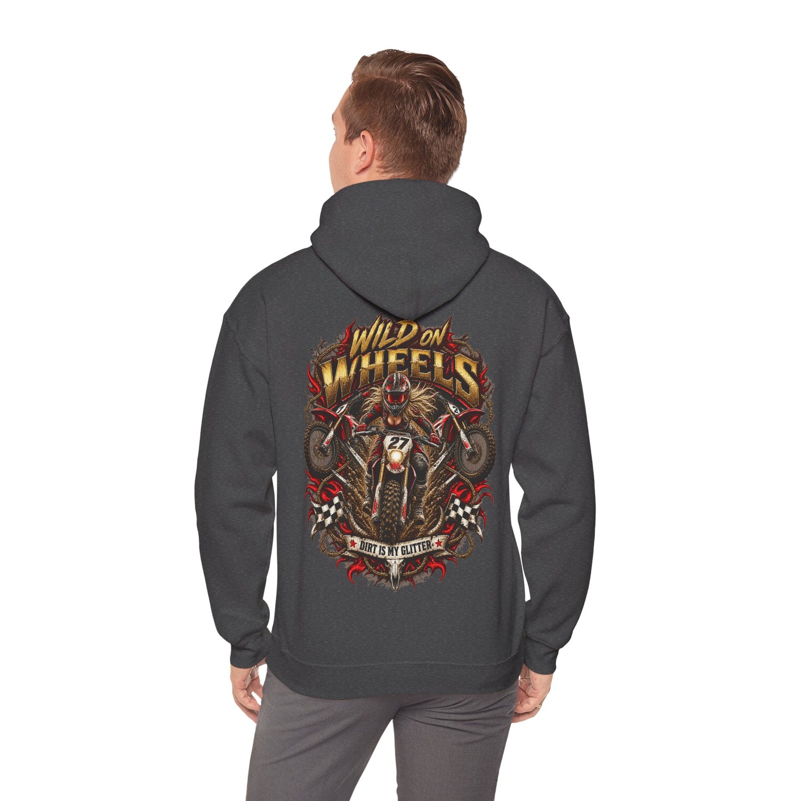Motorcycle Hoodie - "Wild on Wheels" Rider Graphic Sweatshirt - Image 12