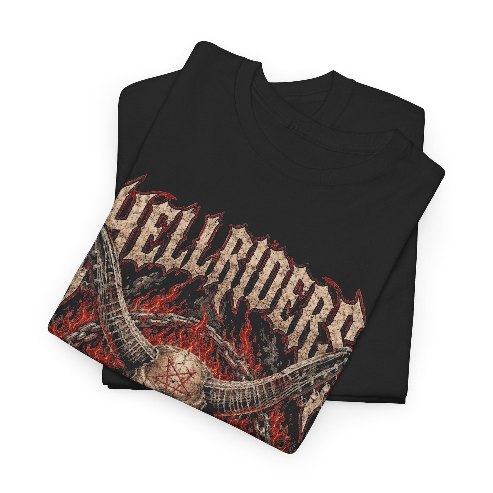 Hellriders Rock 'n' Roll Skull Tee — Vintage Biker Metal T‑Shirt - Image 3