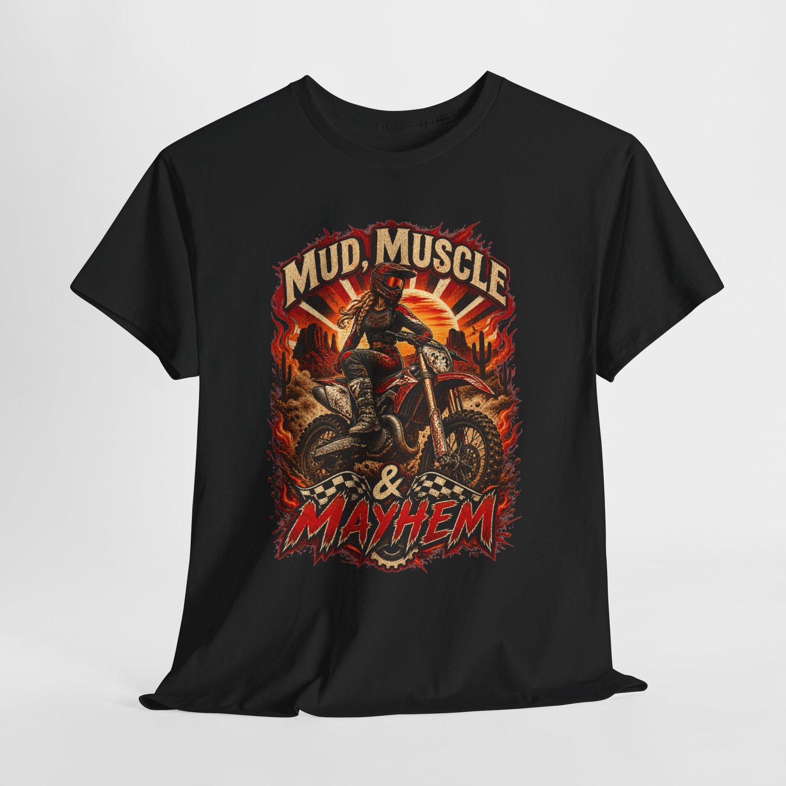 Mud, Muscle & Mayhem Dirt Bike T‑Shirt — Off‑Road Motocross Rider Tee - Image 4