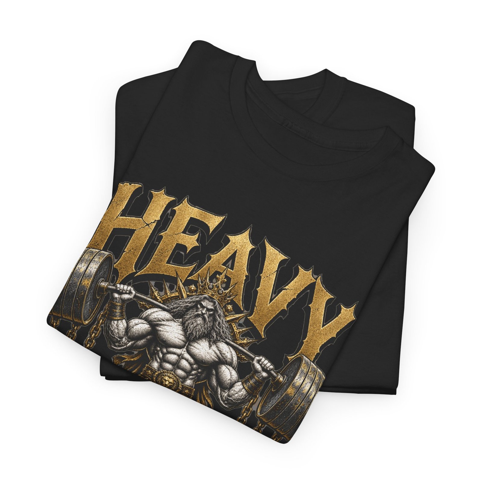 Heavy Is The Crown T-Shirt – Viking Weightlifting Gym Tee - Image 3