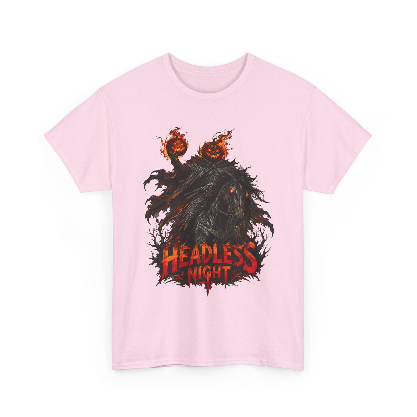 T-Shirt — Headless Night Horror Graphic Tee (Pumpkin-Head Scarecrow Halloween) - Image 25