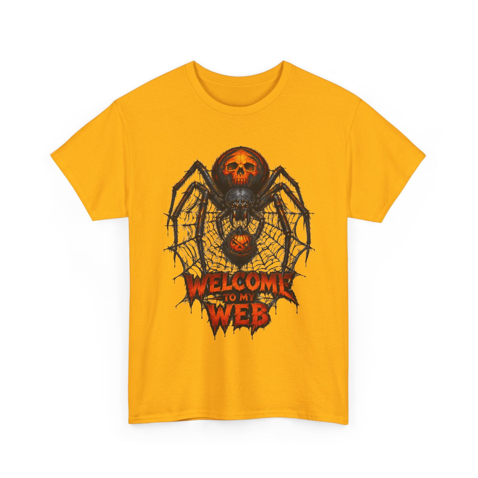 Spider Skull Tee — "Welcome to My Web" Halloween Graphic T-Shirt - Image 9