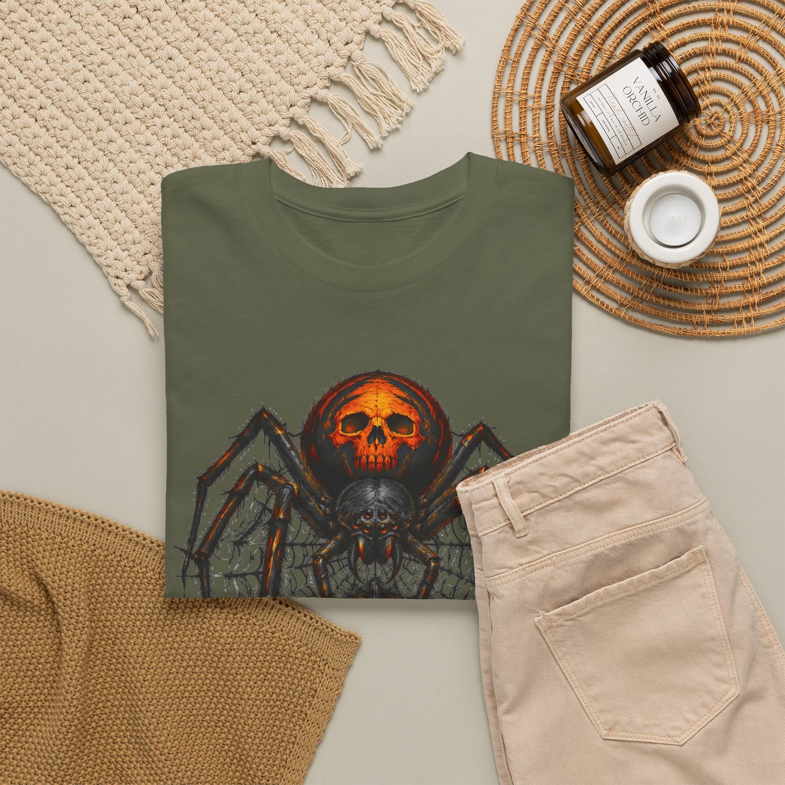 Spider Skull Tee — "Welcome to My Web" Halloween Graphic T-Shirt - Image 16