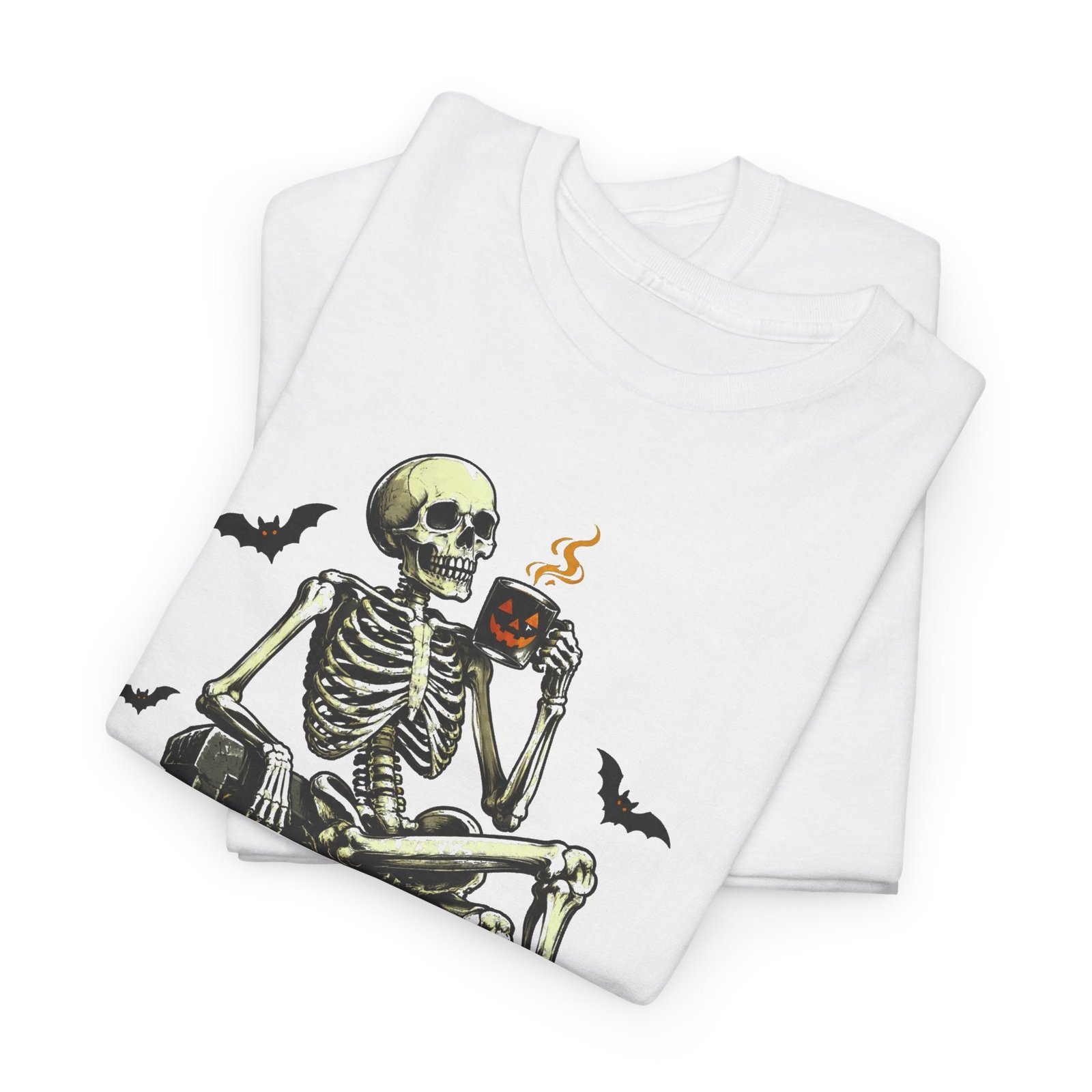 Too Dead For This Skeleton Halloween T-Shirt - Image 3
