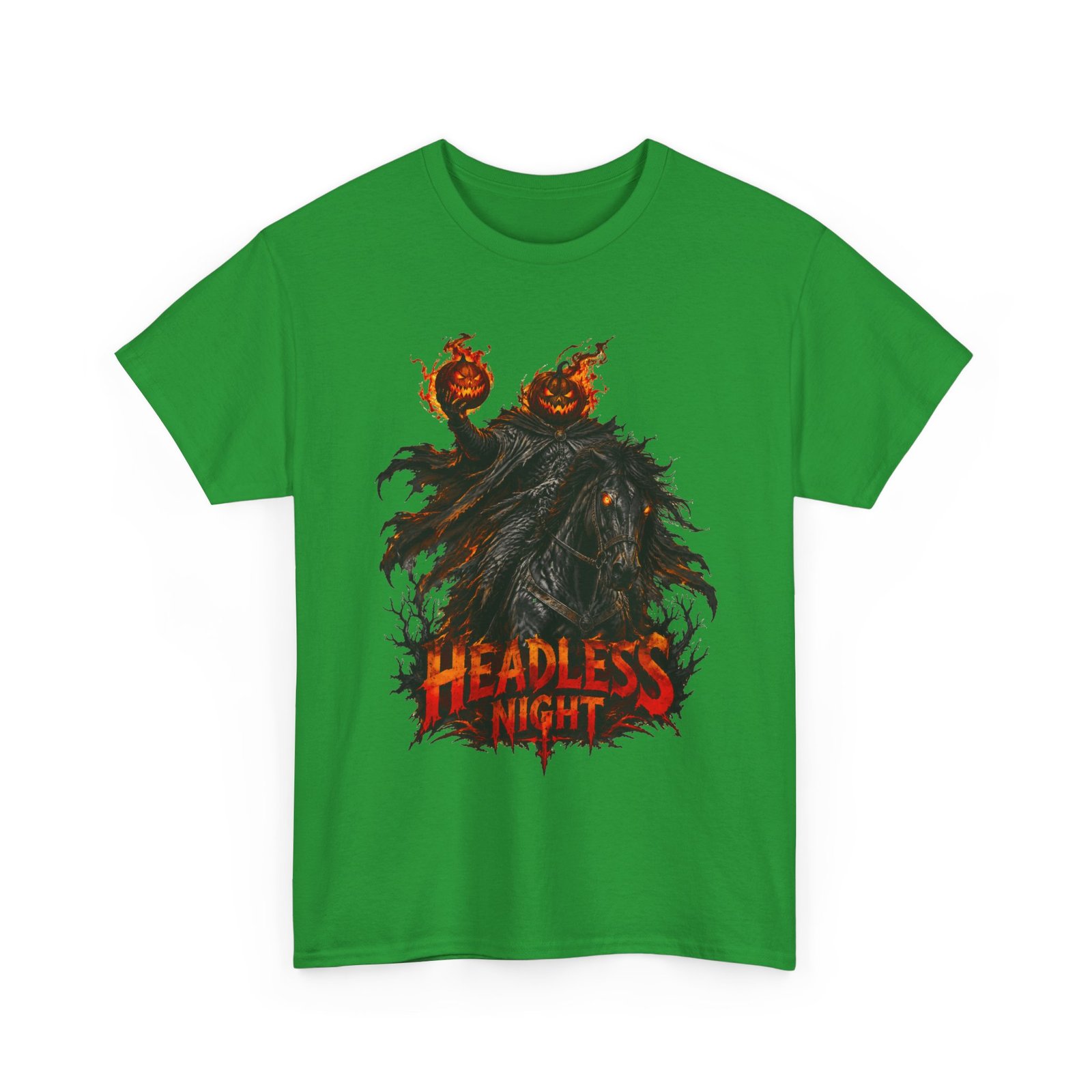 T-Shirt — Headless Night Horror Graphic Tee (Pumpkin-Head Scarecrow Halloween) - Image 17