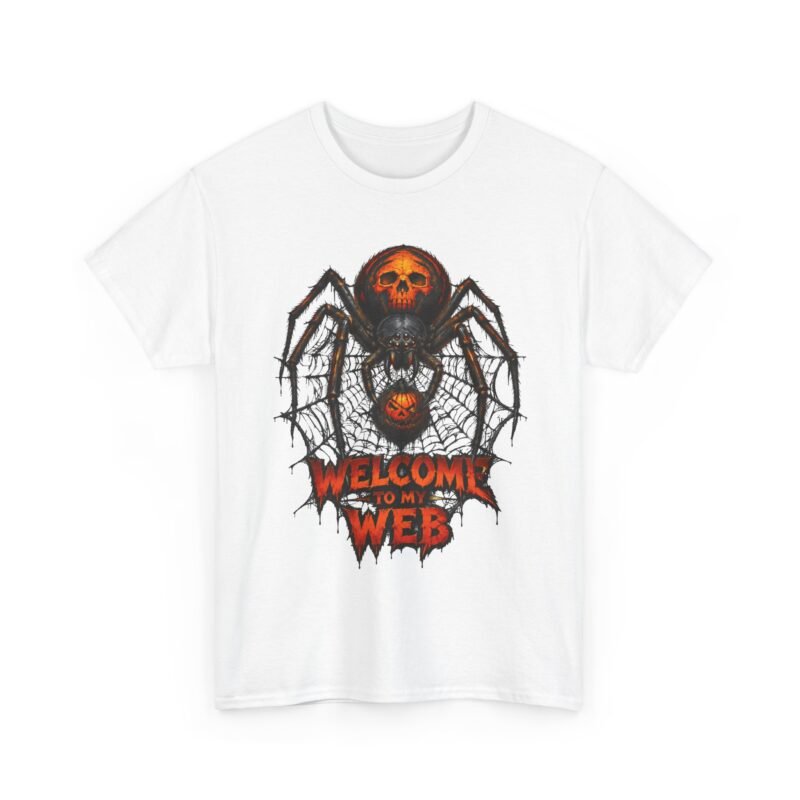 Spider Skull Tee — "Welcome to My Web" Halloween Graphic T-Shirt