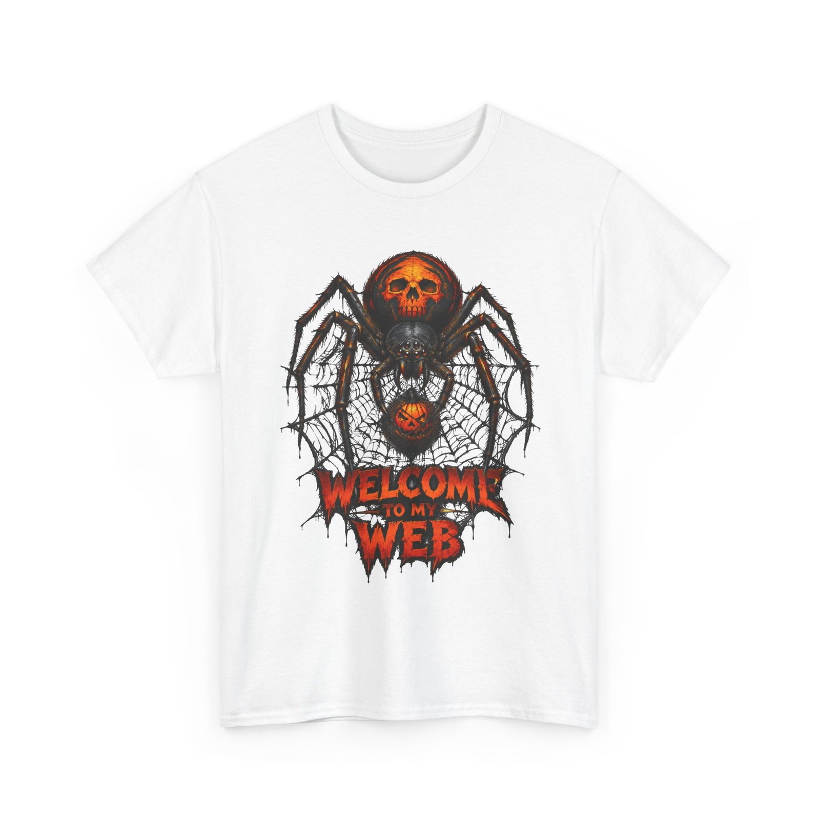 Spider Skull Tee — "Welcome to My Web" Halloween Graphic T-Shirt