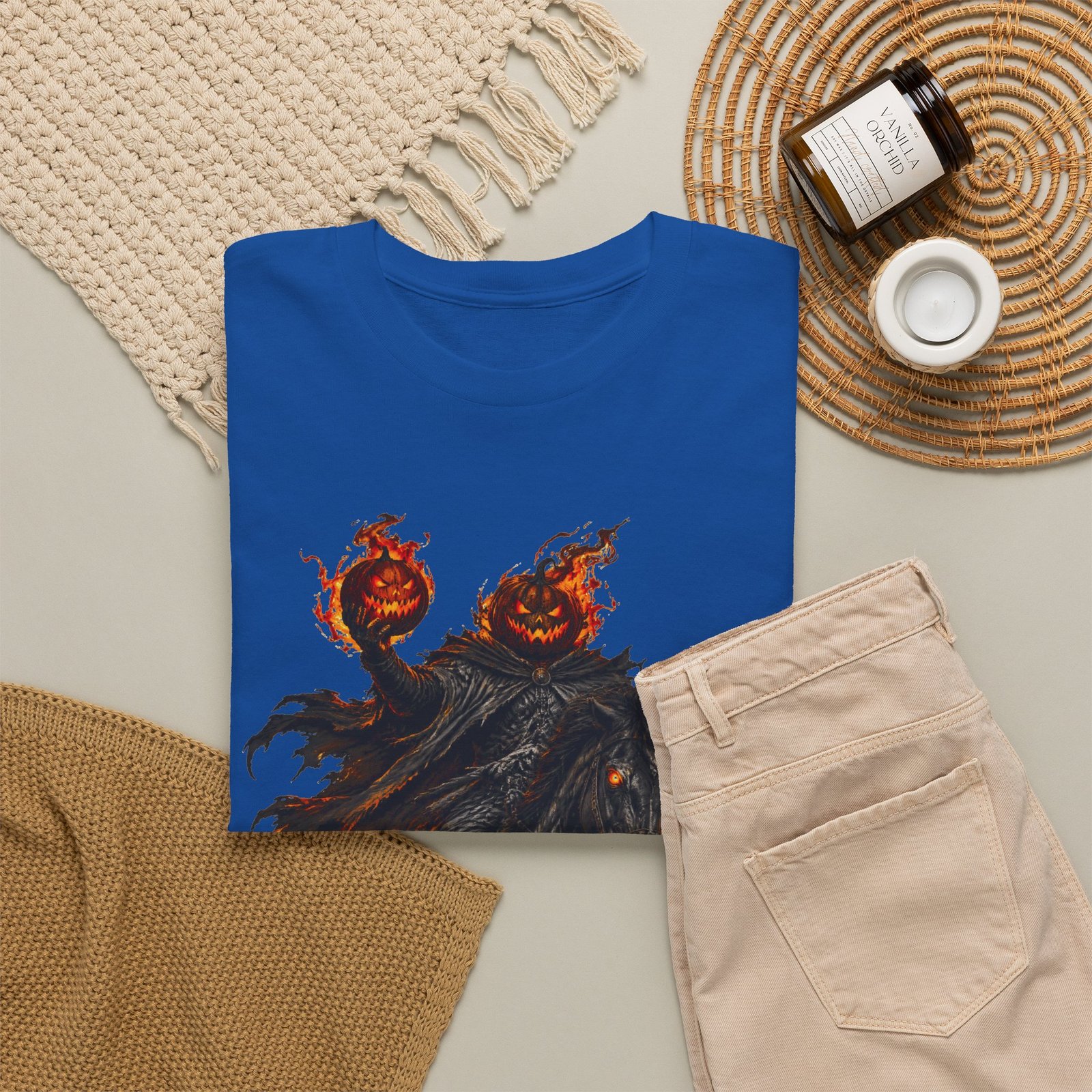 T-Shirt — Headless Night Horror Graphic Tee (Pumpkin-Head Scarecrow Halloween) - Image 24