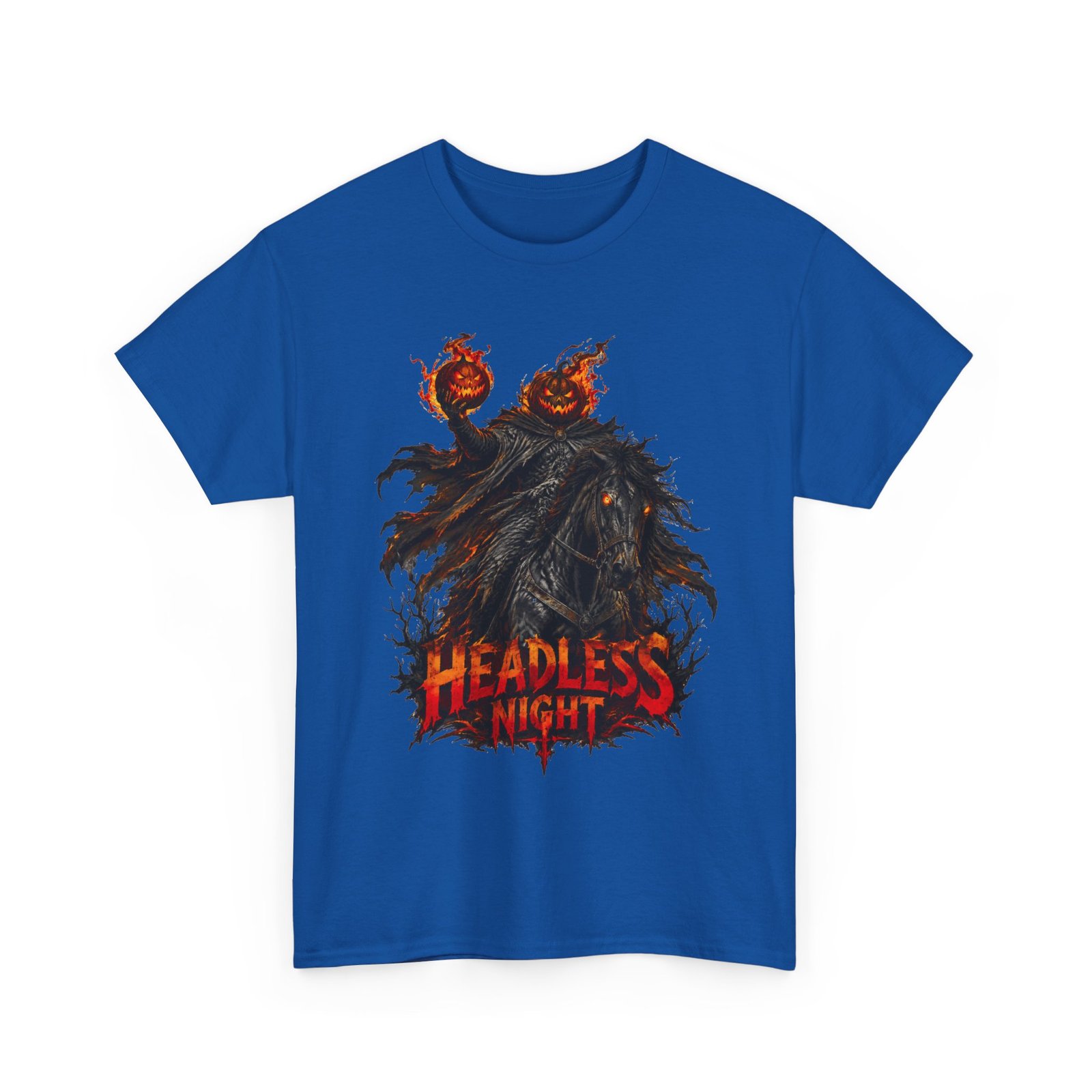 T-Shirt — Headless Night Horror Graphic Tee (Pumpkin-Head Scarecrow Halloween) - Image 21