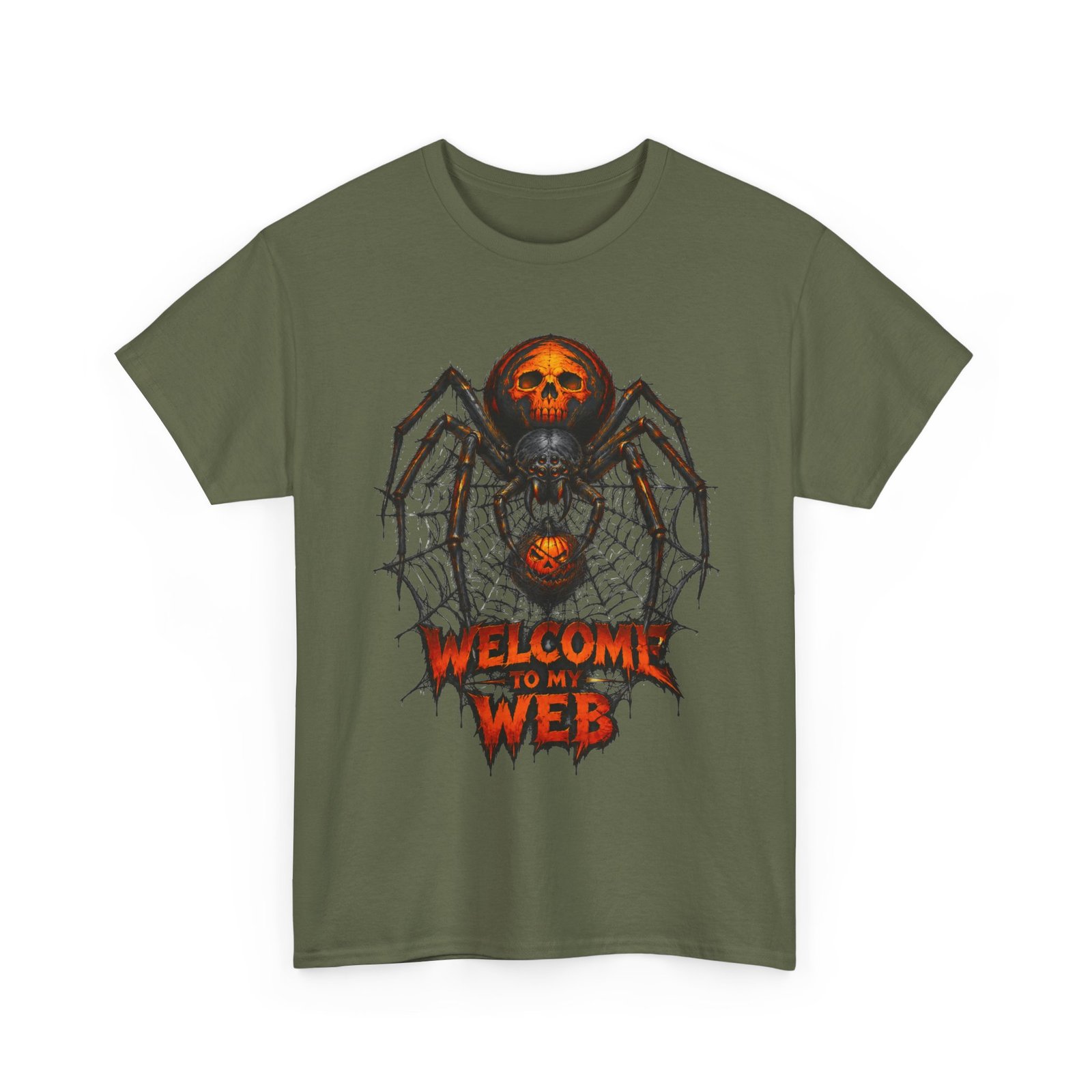 Spider Skull Tee — "Welcome to My Web" Halloween Graphic T-Shirt - Image 13