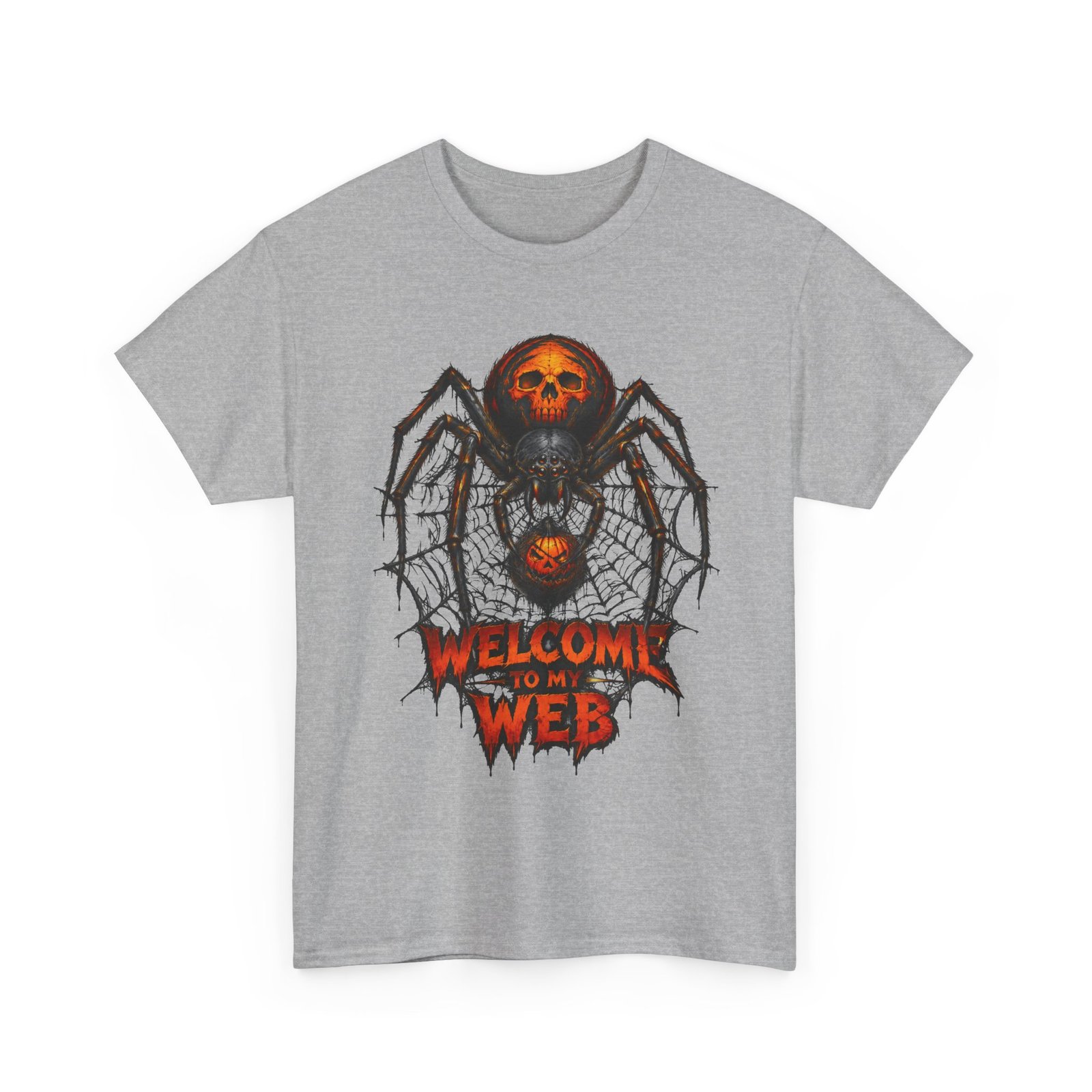 Spider Skull Tee — "Welcome to My Web" Halloween Graphic T-Shirt - Image 5