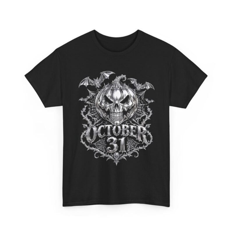 October 31 Skull Tee — Halloween Gothic Skull & Bats T-Shirt