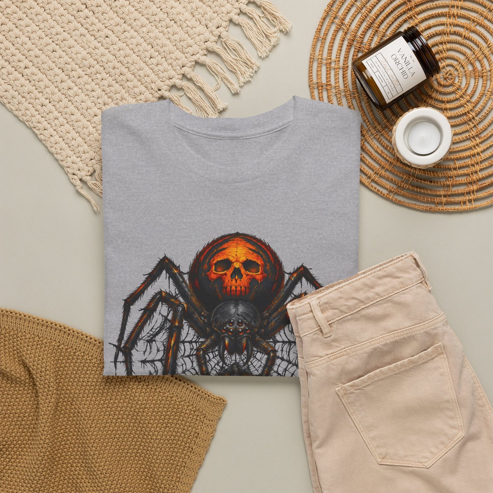 Spider Skull Tee — "Welcome to My Web" Halloween Graphic T-Shirt - Image 8