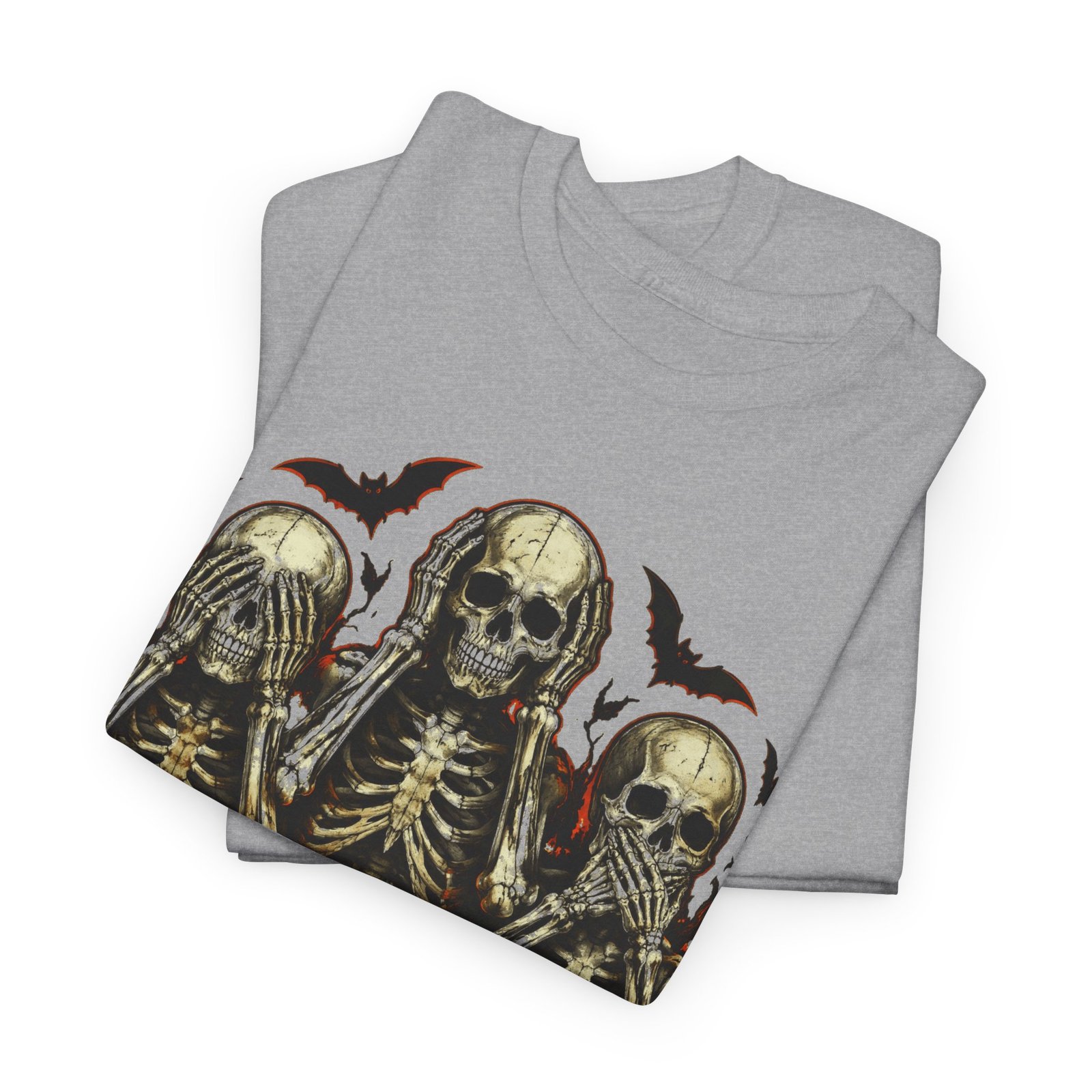 See No Evil Skeleton Tee — Halloween Skull Graphic T-Shirt - Image 7