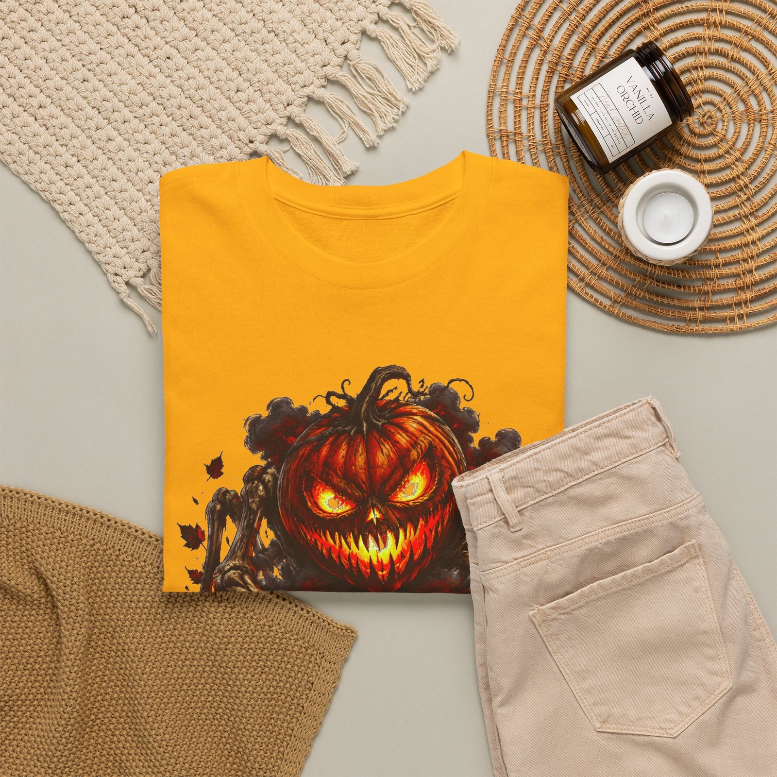 Pumpkin From Hell T-Shirt — Scary Jack-O'-Lantern Halloween Tee - Image 12