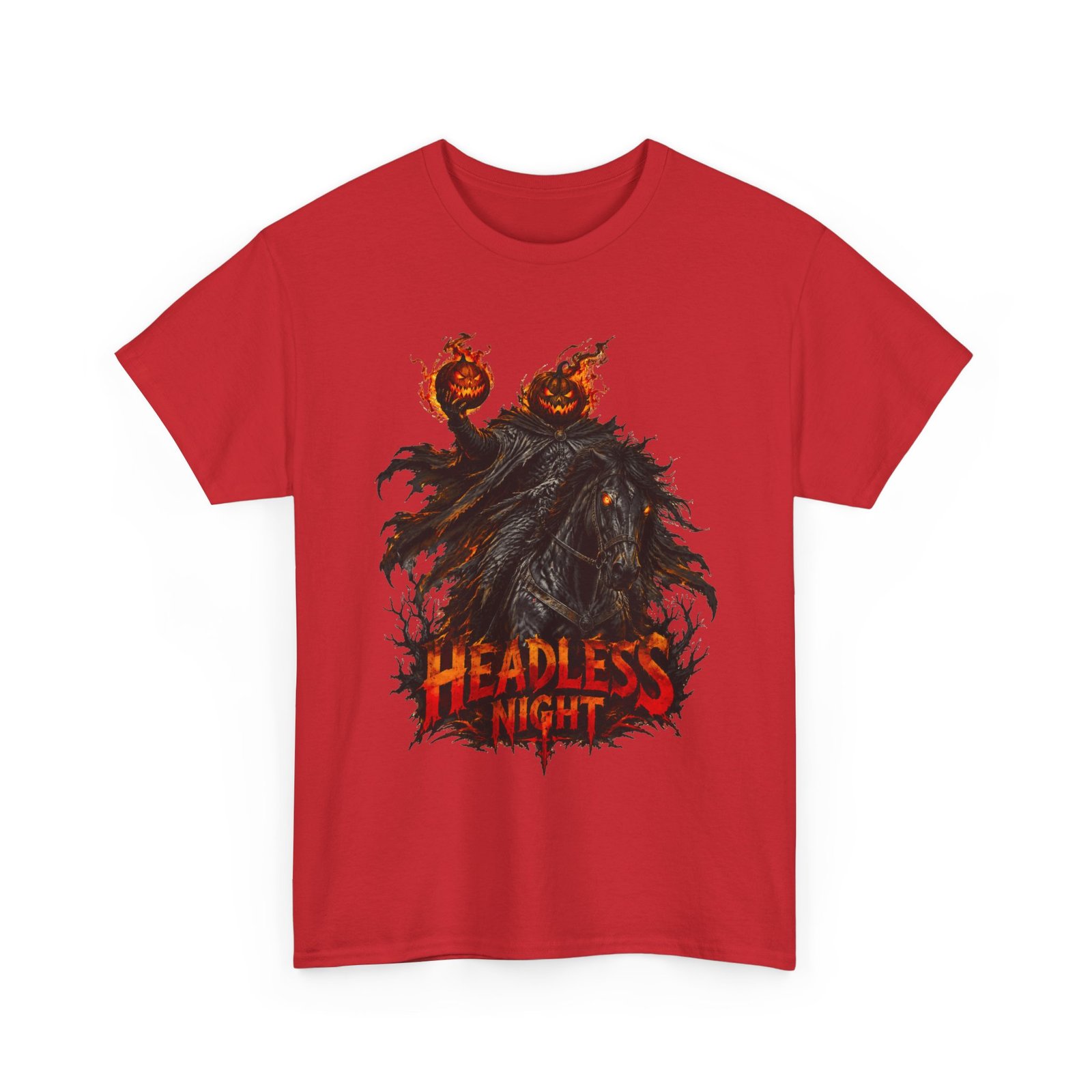 T-Shirt — Headless Night Horror Graphic Tee (Pumpkin-Head Scarecrow Halloween) - Image 29