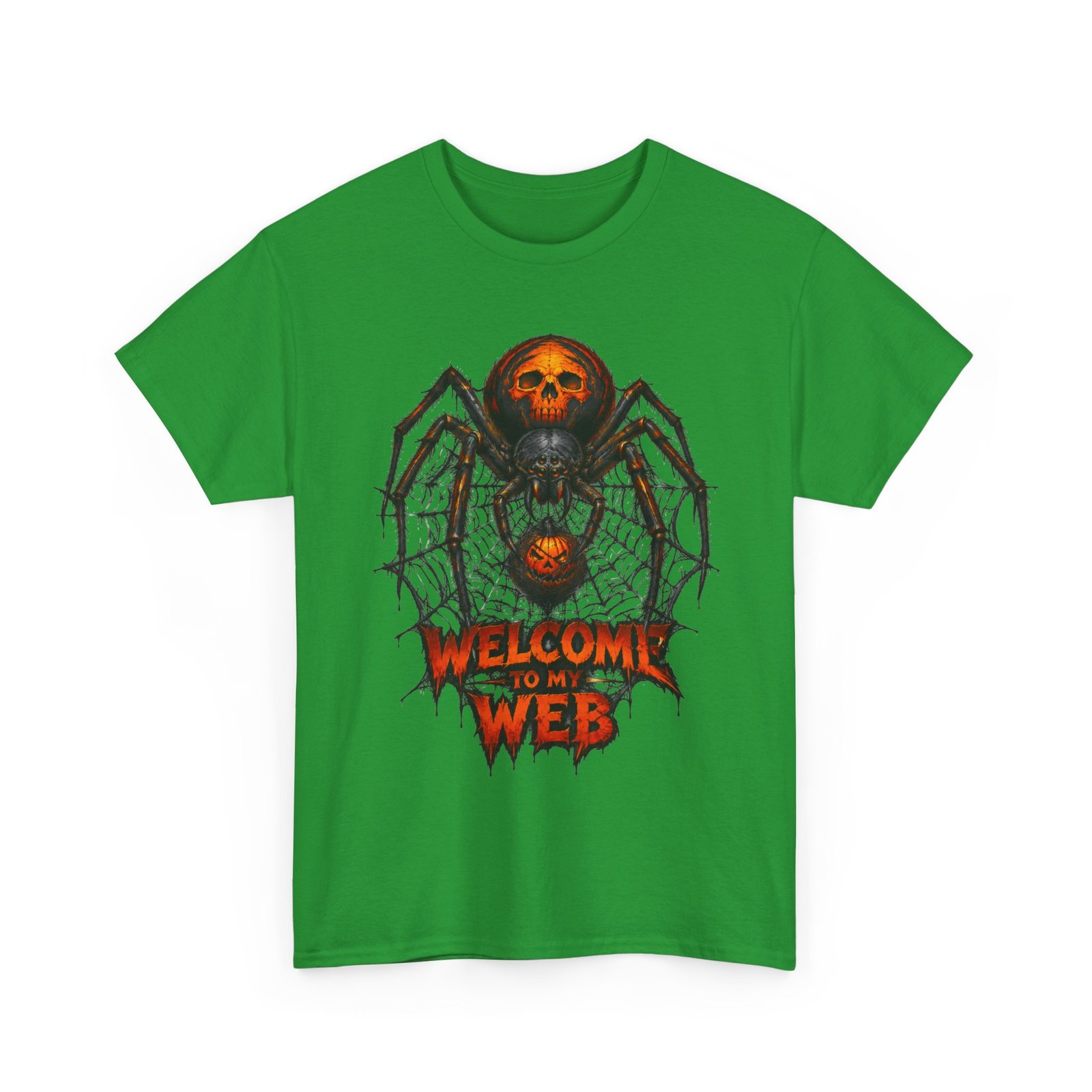 Spider Skull Tee — "Welcome to My Web" Halloween Graphic T-Shirt - Image 17