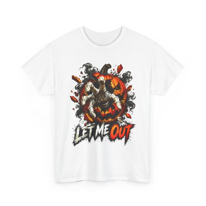 Let Me Out Halloween Tee — Spooky Pumpkin Monster Graphic T-Shirt