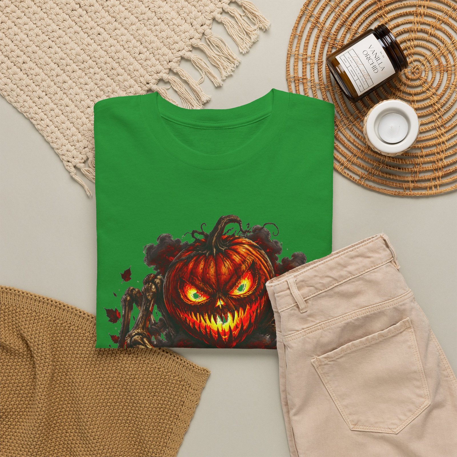 Pumpkin From Hell T-Shirt — Scary Jack-O'-Lantern Halloween Tee - Image 16