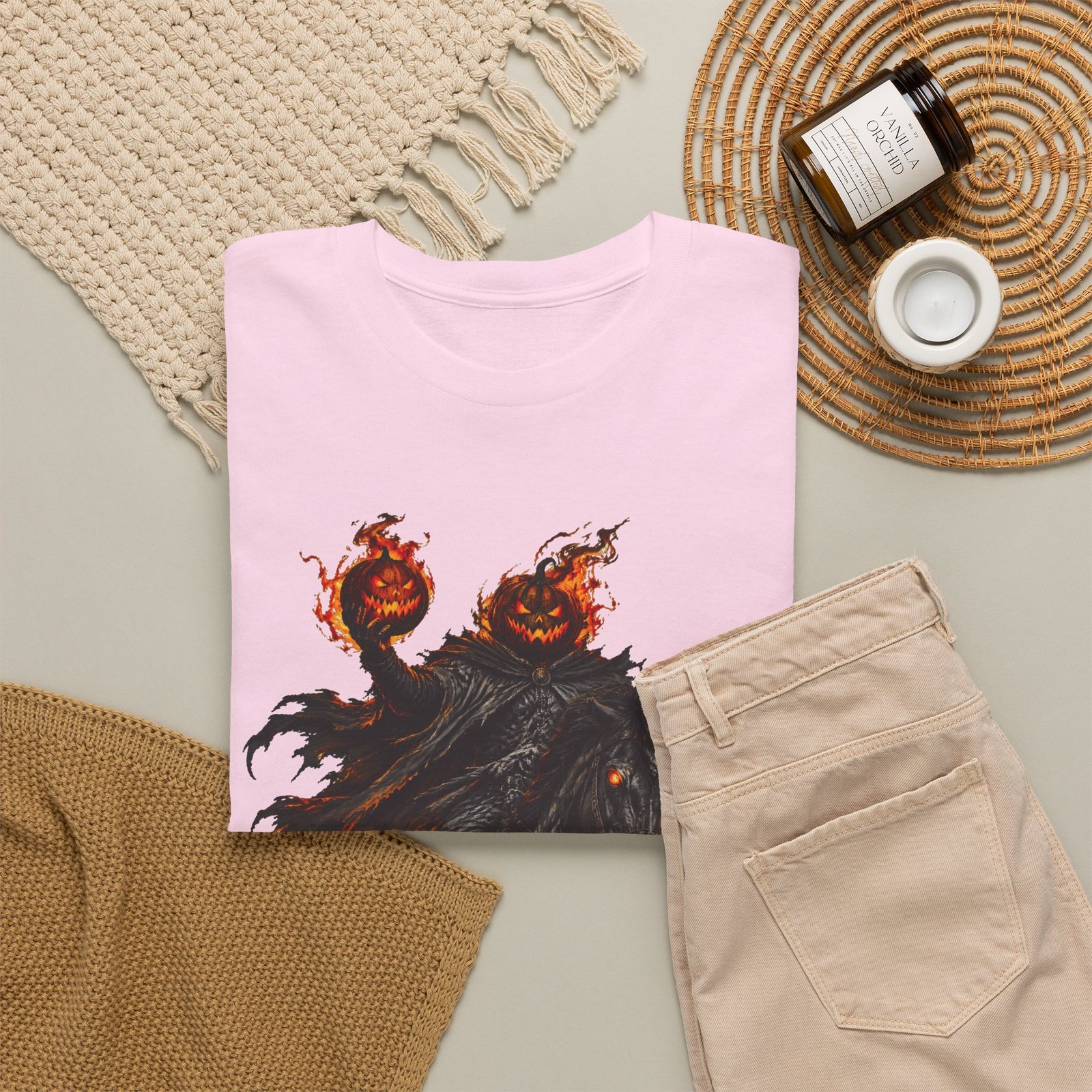T-Shirt — Headless Night Horror Graphic Tee (Pumpkin-Head Scarecrow Halloween) - Image 28