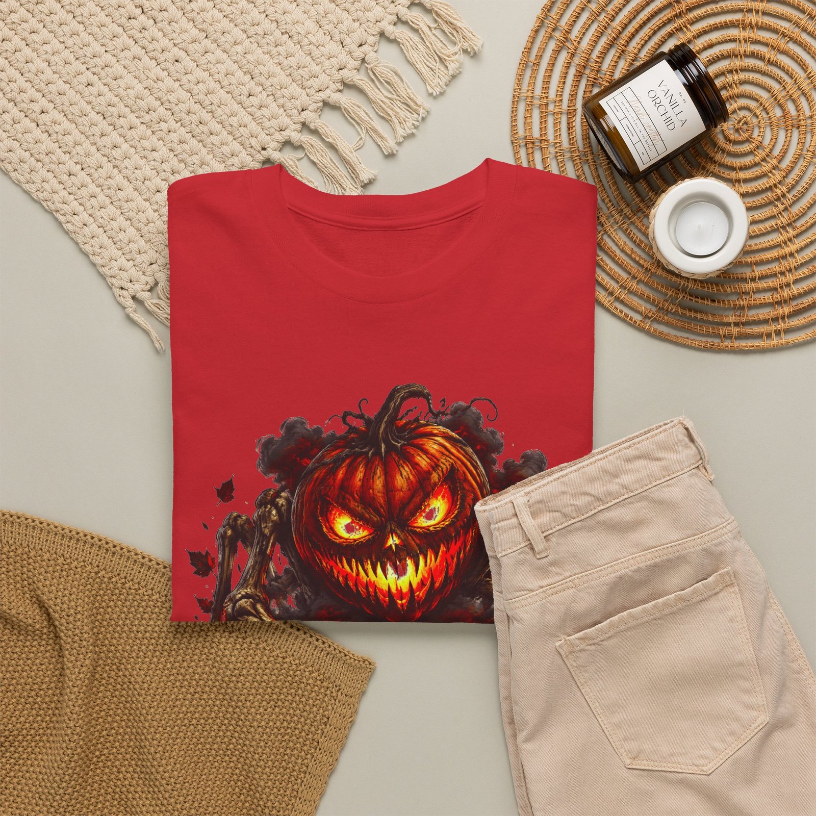 Pumpkin From Hell T-Shirt — Scary Jack-O'-Lantern Halloween Tee - Image 24