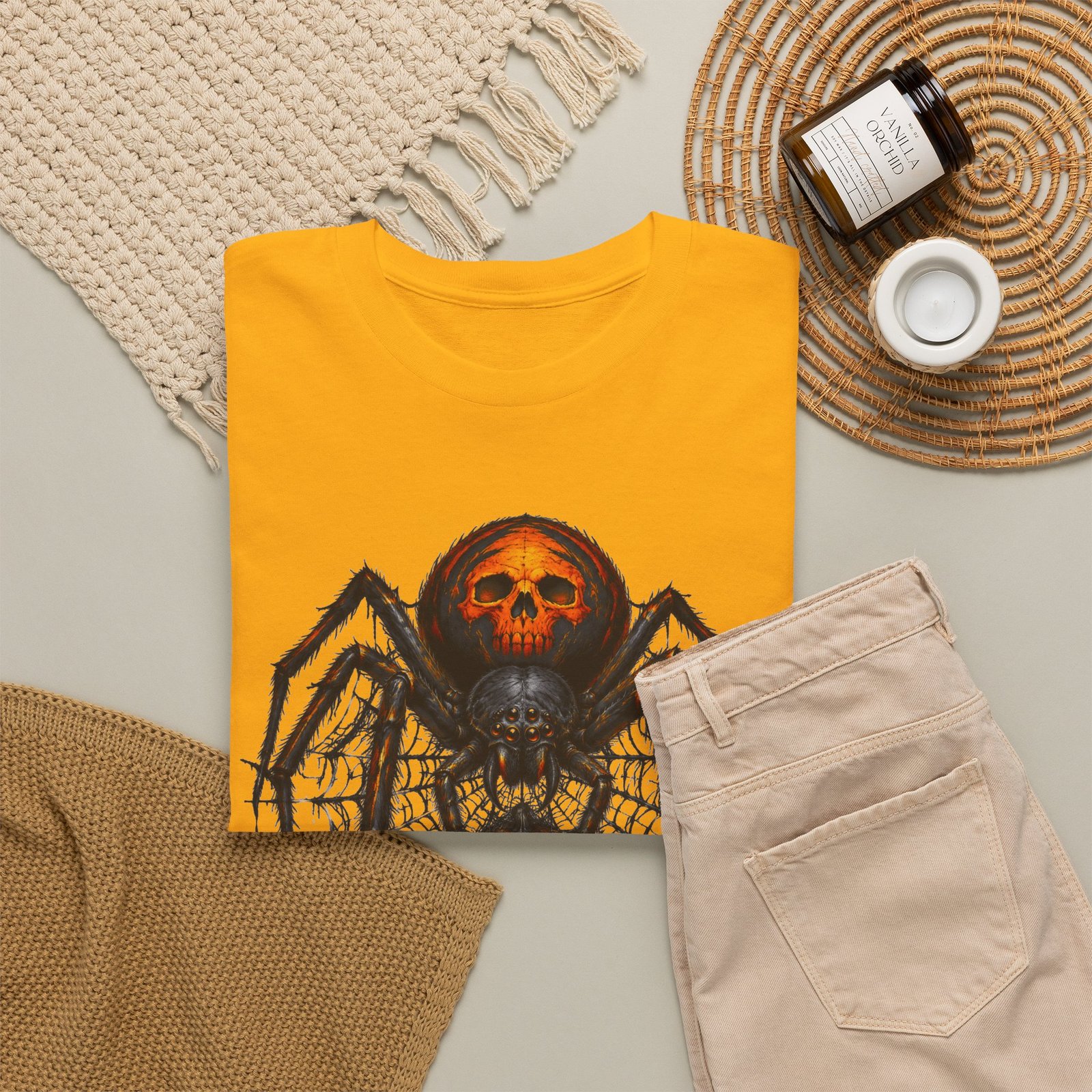 Spider Skull Tee — "Welcome to My Web" Halloween Graphic T-Shirt - Image 12