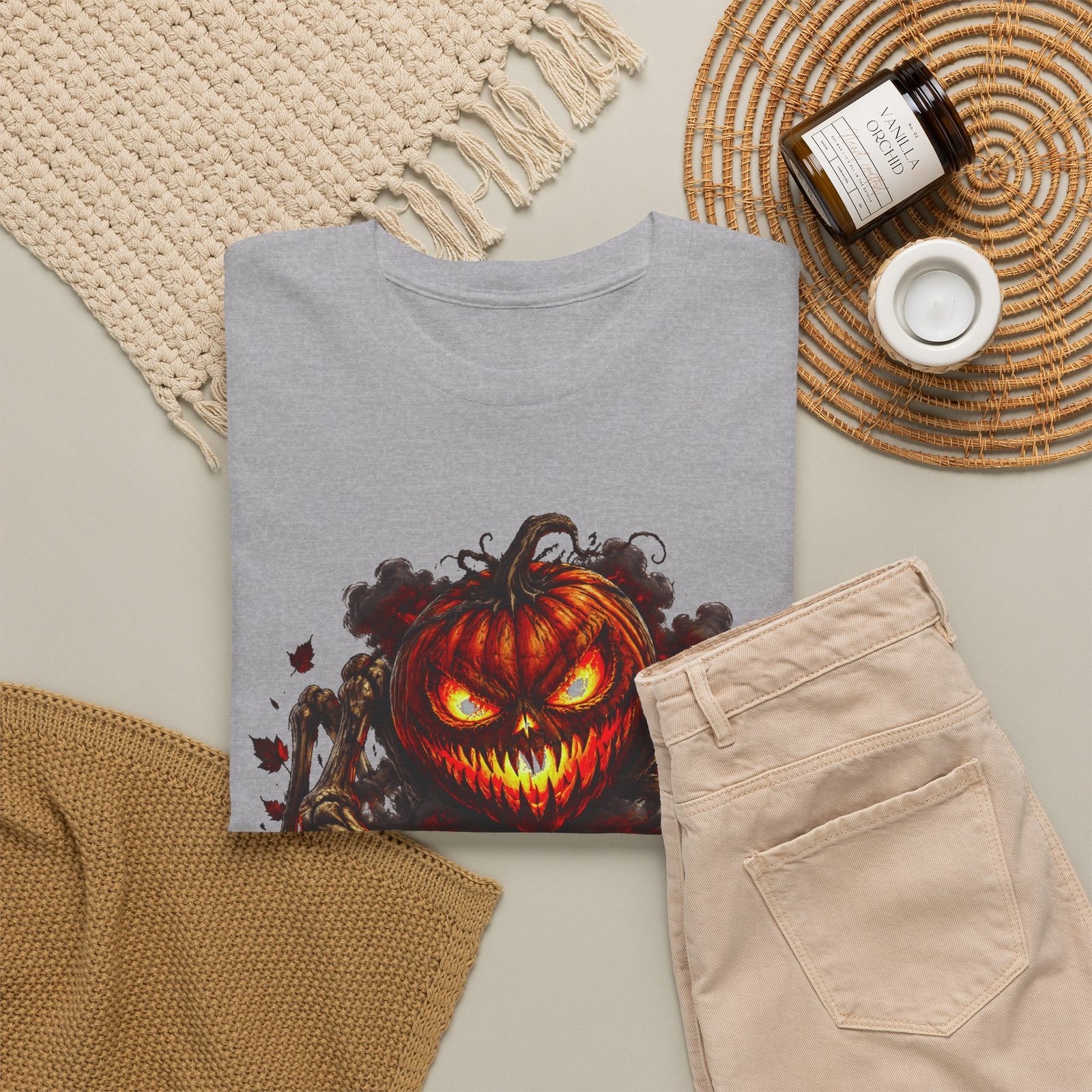 Pumpkin From Hell T-Shirt — Scary Jack-O'-Lantern Halloween Tee - Image 8
