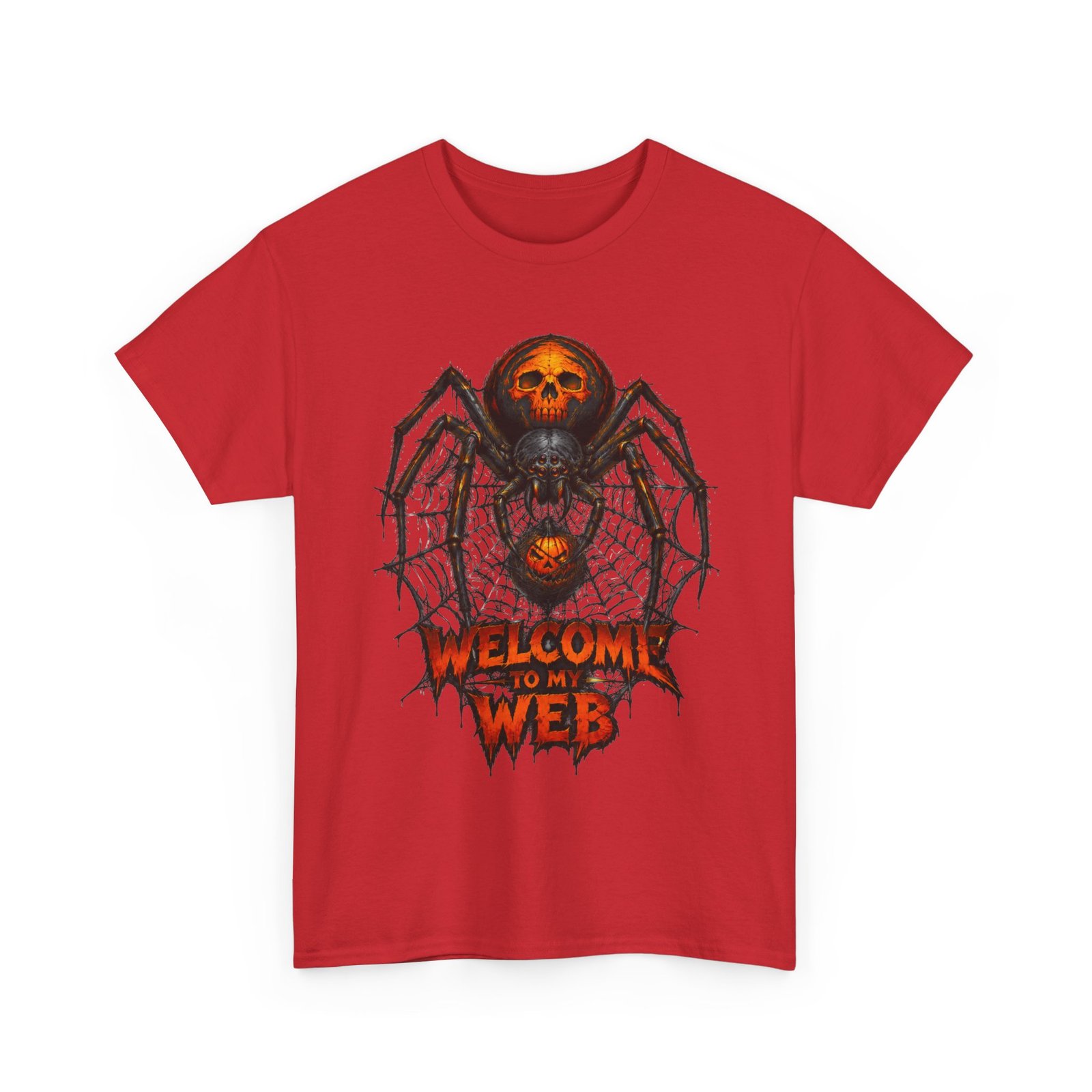 Spider Skull Tee — "Welcome to My Web" Halloween Graphic T-Shirt - Image 25