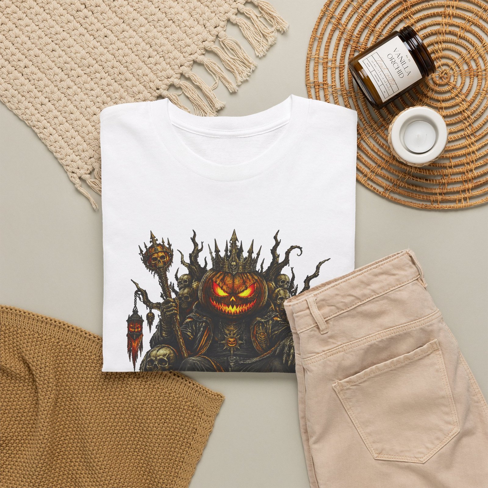 Halloween Pumpkin Throne Tee - Image 4