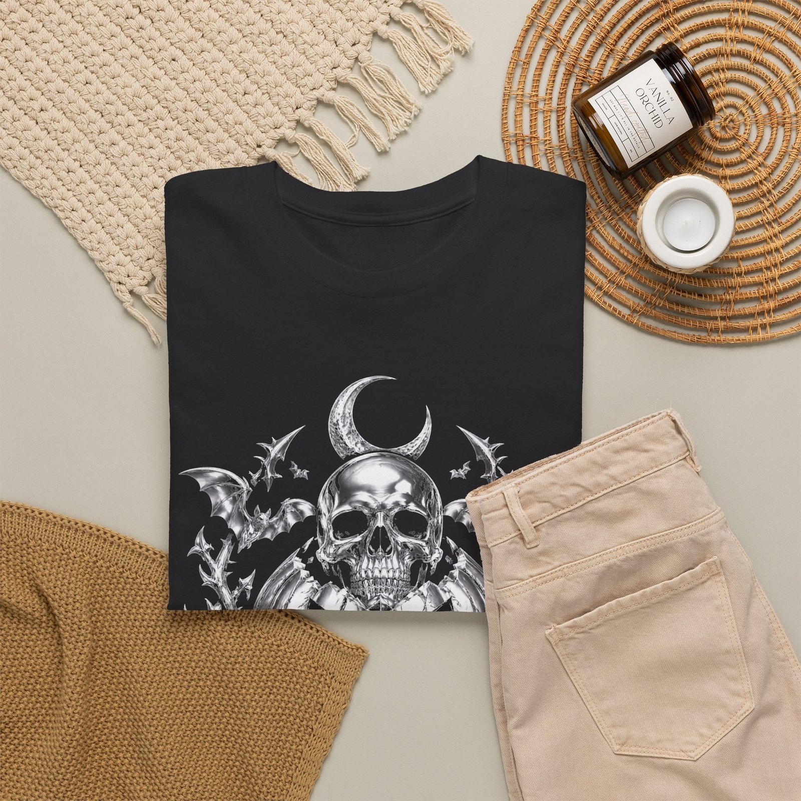 Skull & Pumpkin Gothic Tee — "MAXWELL87" Halloween Shirt - Image 4
