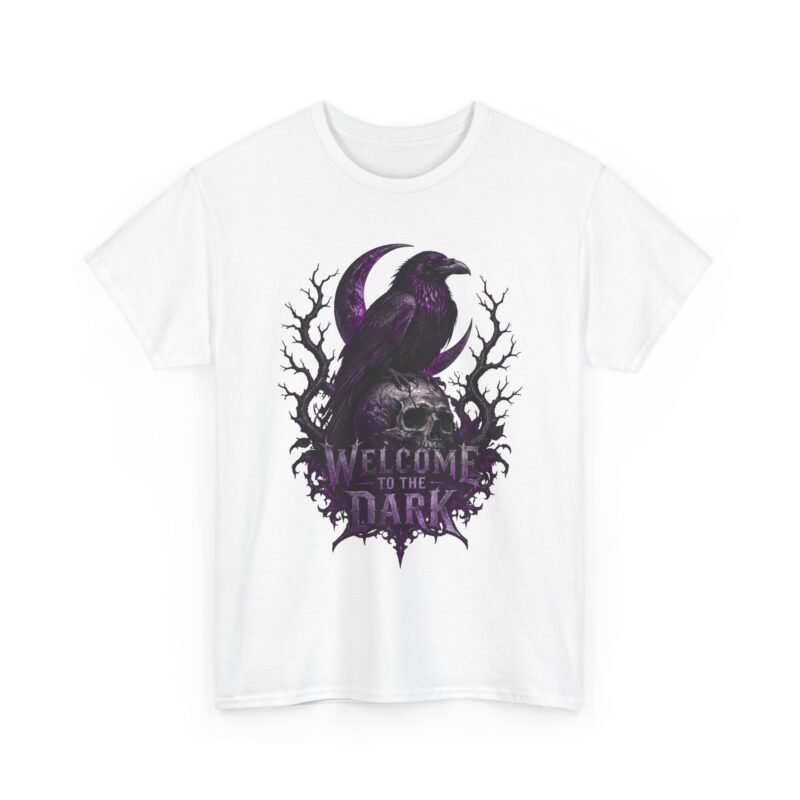 Raven Skull Tee — “Welcome to the Dark” Gothic Graphic T-Shirt