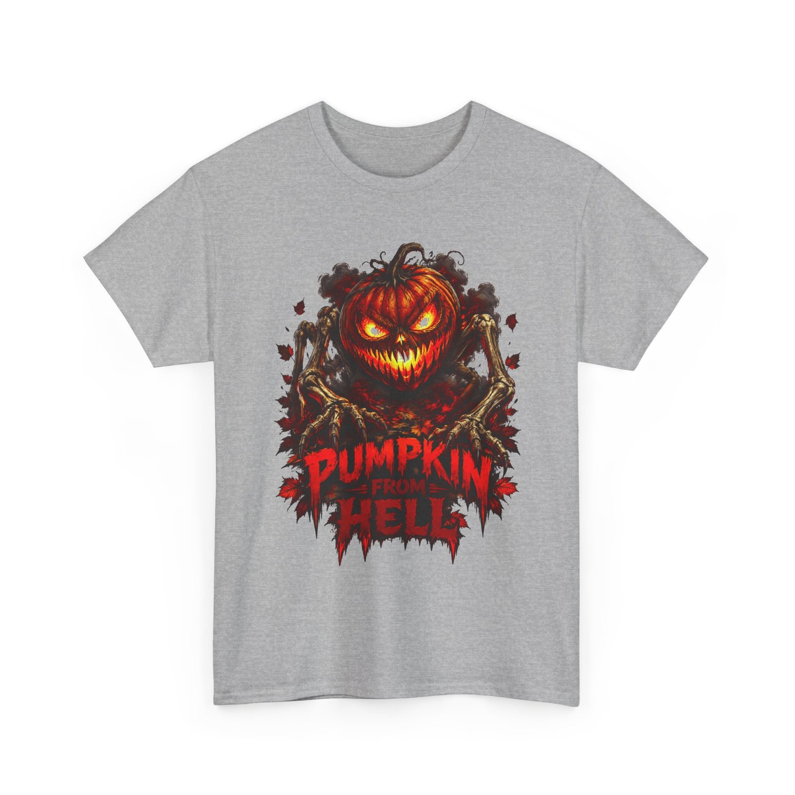 Pumpkin From Hell T-Shirt — Scary Jack-O'-Lantern Halloween Tee - Image 5