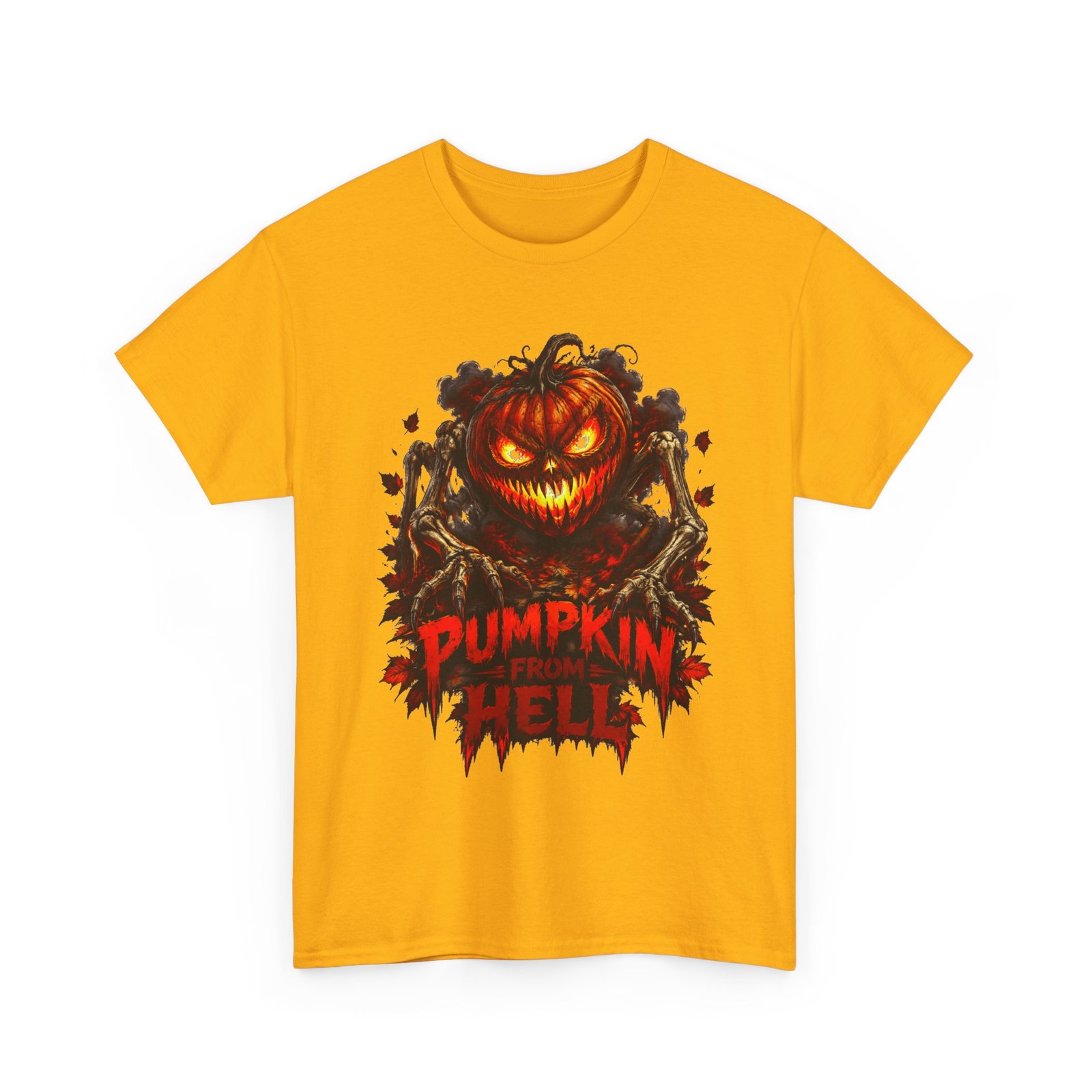 Pumpkin From Hell T-Shirt — Scary Jack-O'-Lantern Halloween Tee - Image 9