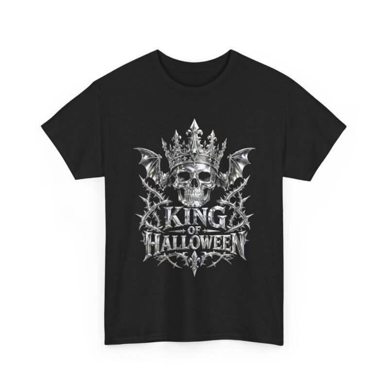 King of Halloween Skull Tee — Gothic Crown Horror Shirt