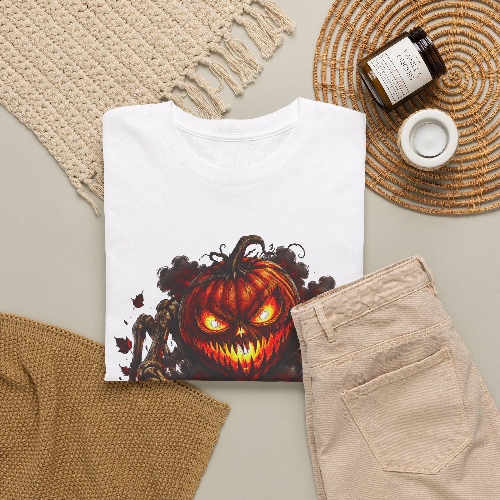 Pumpkin From Hell T-Shirt — Scary Jack-O'-Lantern Halloween Tee - Image 4