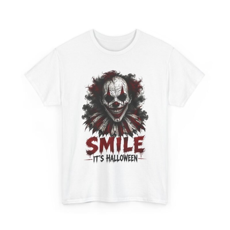 Halloween Clown T-Shirt — “Smile It’s Halloween” Scary Horror Tee