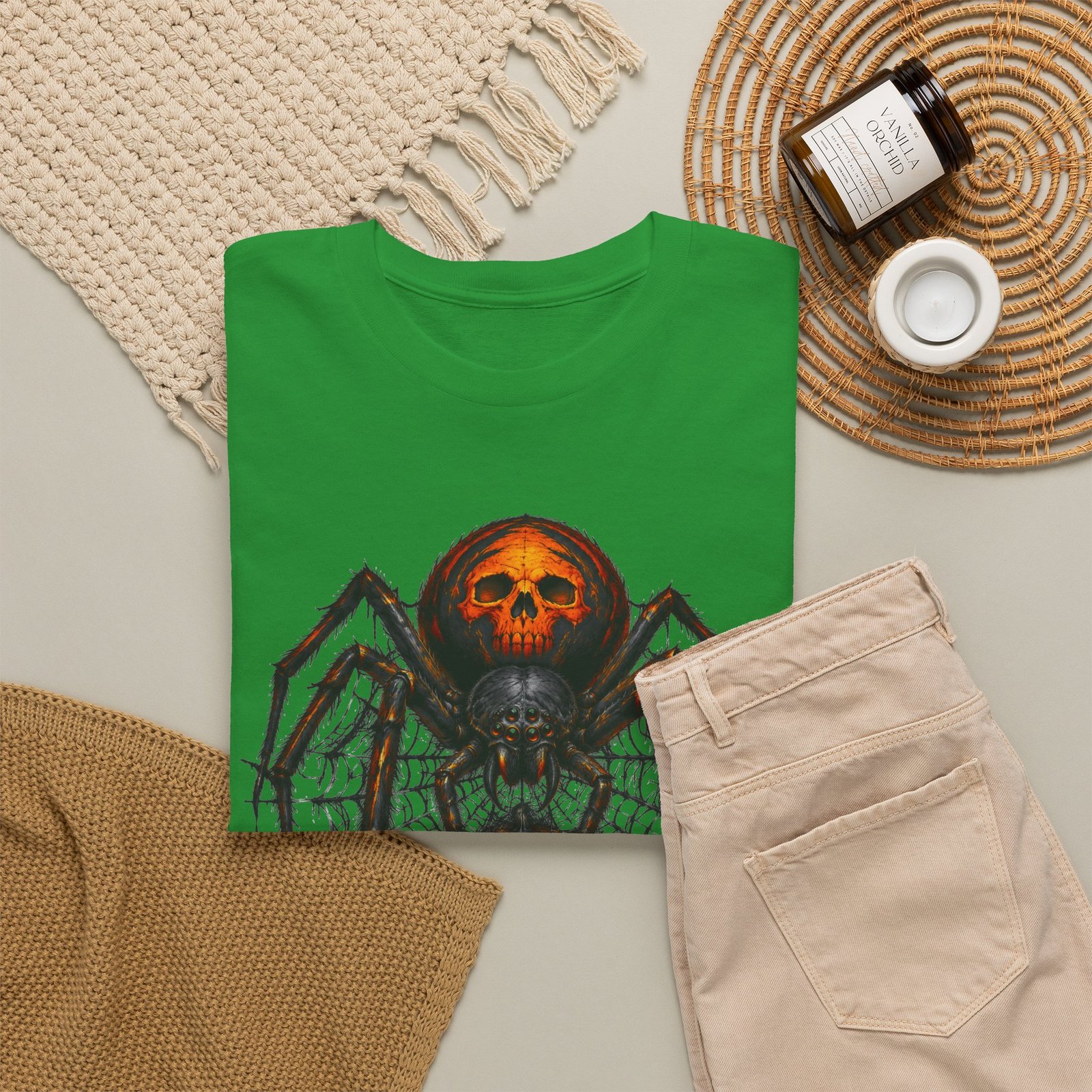 Spider Skull Tee — "Welcome to My Web" Halloween Graphic T-Shirt - Image 20